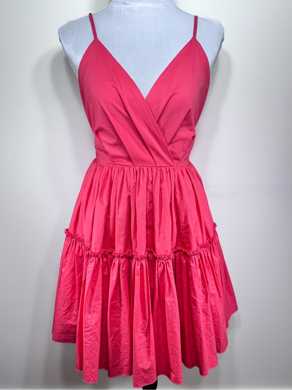 Lili Sidonio Molly Bracken Coral Tiered Mini Dress Size M